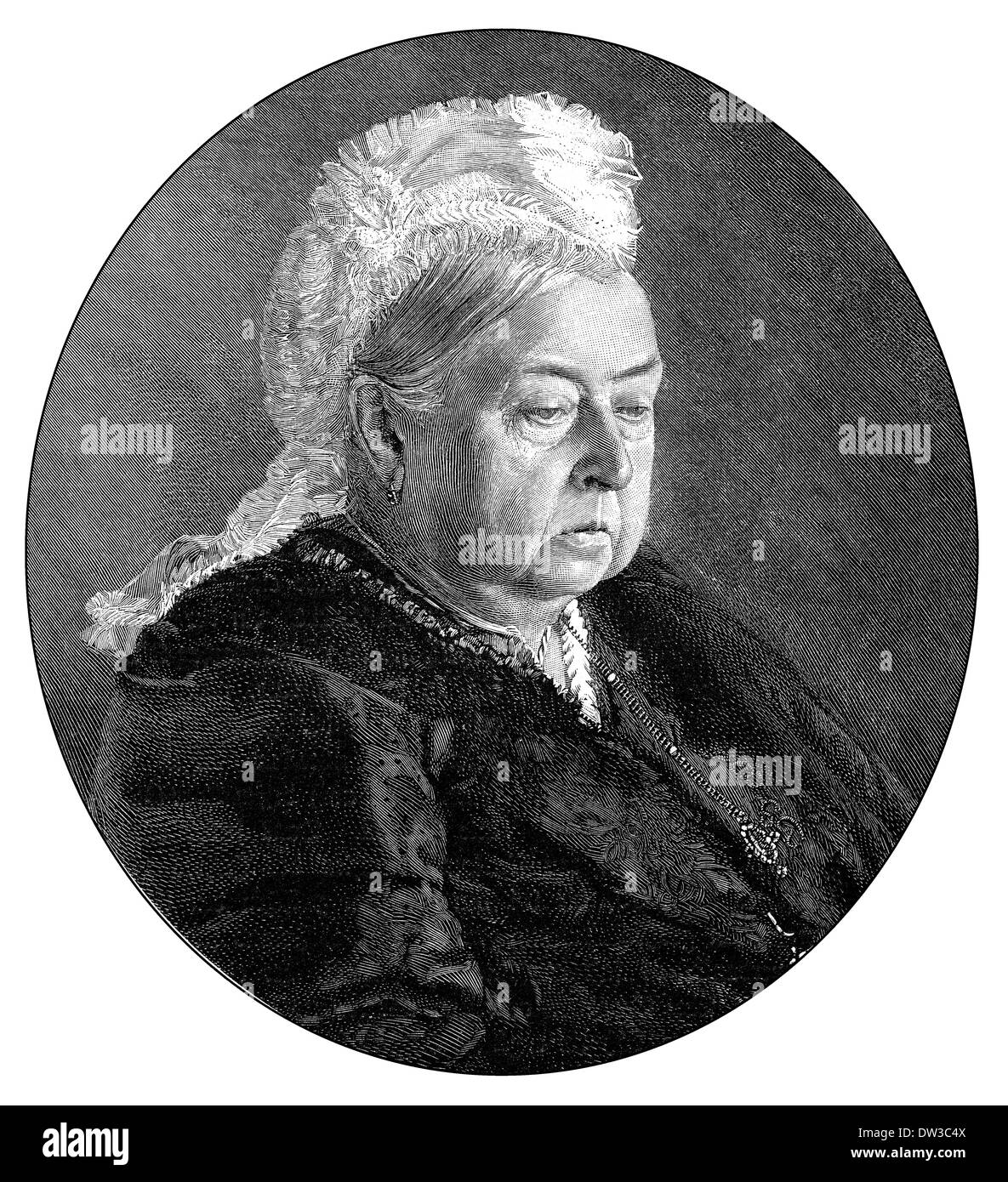 La reine Victoria ou d'Alexandrina Victoria, 1819 - 1901, la Reine du Royaume-Uni de Grande-Bretagne et d'Irlande, impératrice des Indes Banque D'Images