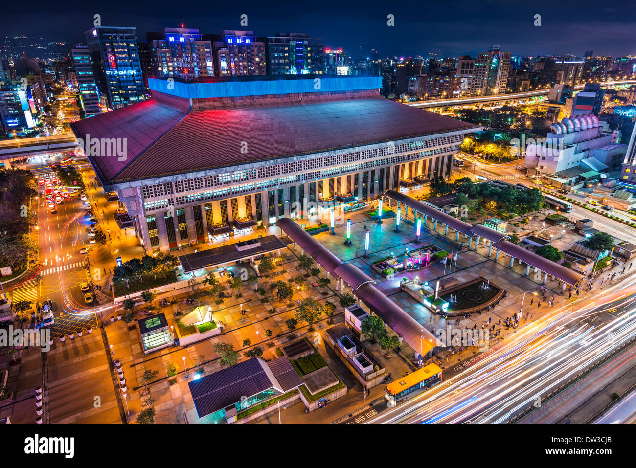 Taipei, Taïwan à la gare principale de Taipei dans le quartier Zhongzheng. Banque D'Images