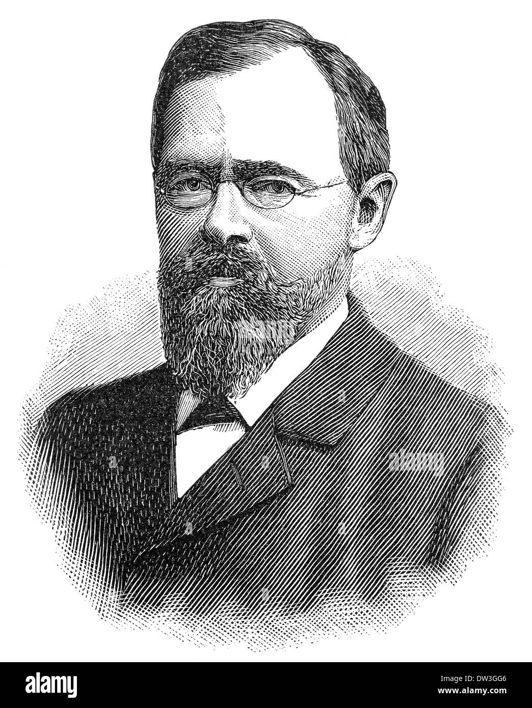 Carl Paul Gottfried Linde, 1842 - 1934, un ingénieur allemand qui a mis au point des technologies de séparation des gaz et de réfrigération Banque D'Images