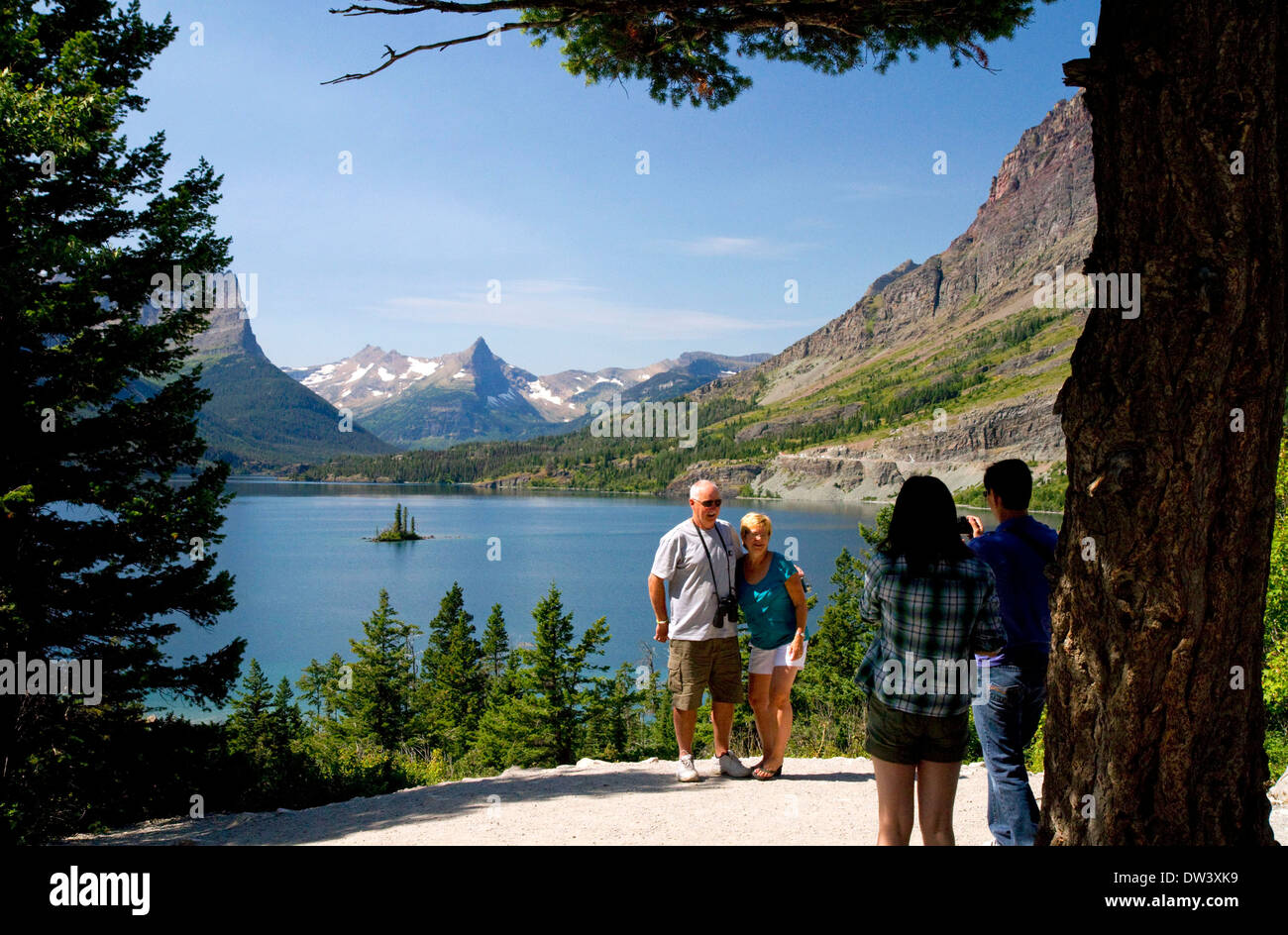 Saint Mary Lake dans le Glacier National Park, Montana, USA. Banque D'Images