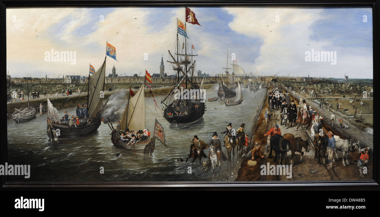 Adriaen Pietersz van de Venne (ch. 1589-1662). Peintre hollandais. Le départ d'un dignitaire de Middelburg, 1615. Banque D'Images