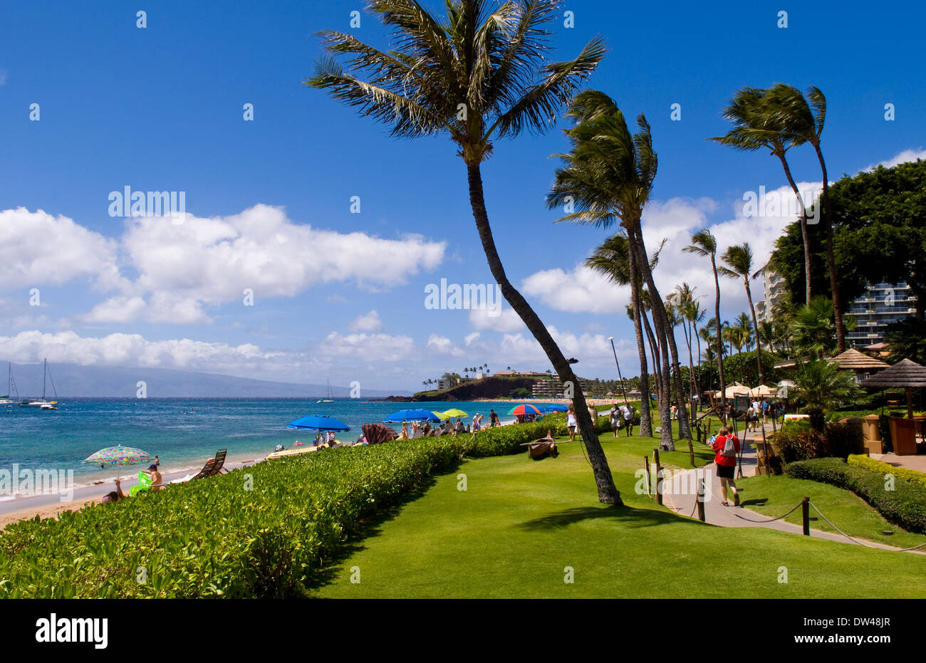 Détente à l'exclusif Weston Maui Resort à Maui Hawaii Banque D'Images