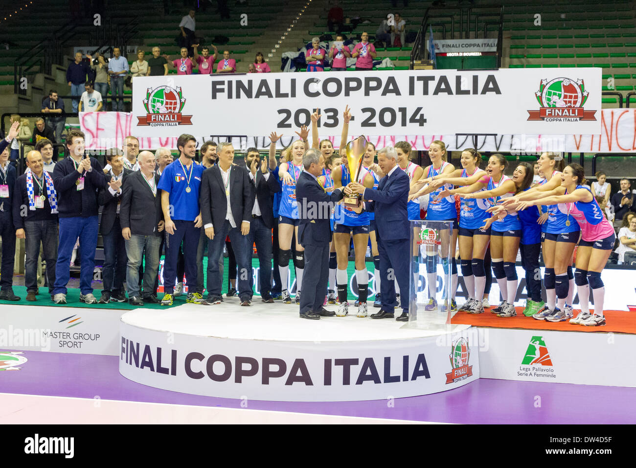 Maligna arte premiazione Coppa Italia Femminile di Pallavolo Banque D'Images