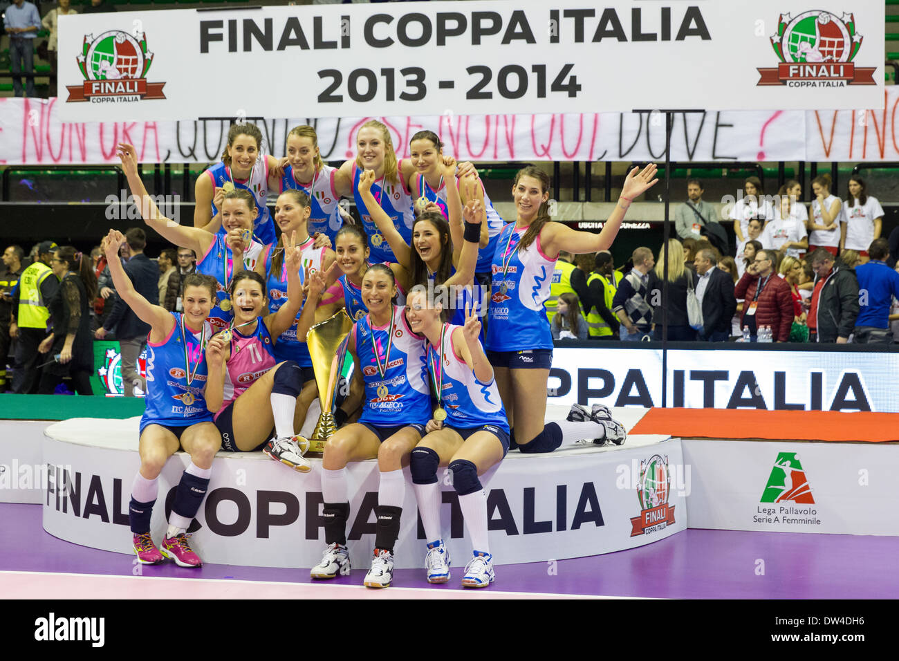 Maligna arte premiazione Coppa Italia Femminile di Pallavolo Banque D'Images