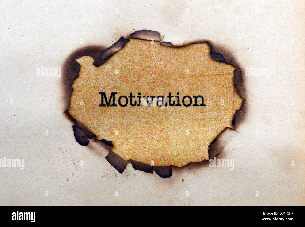 Texte de motivation sur papier hole Banque D'Images