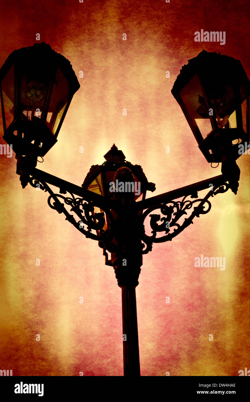 Street style victorien avec lampe effet grunge artistique Banque D'Images