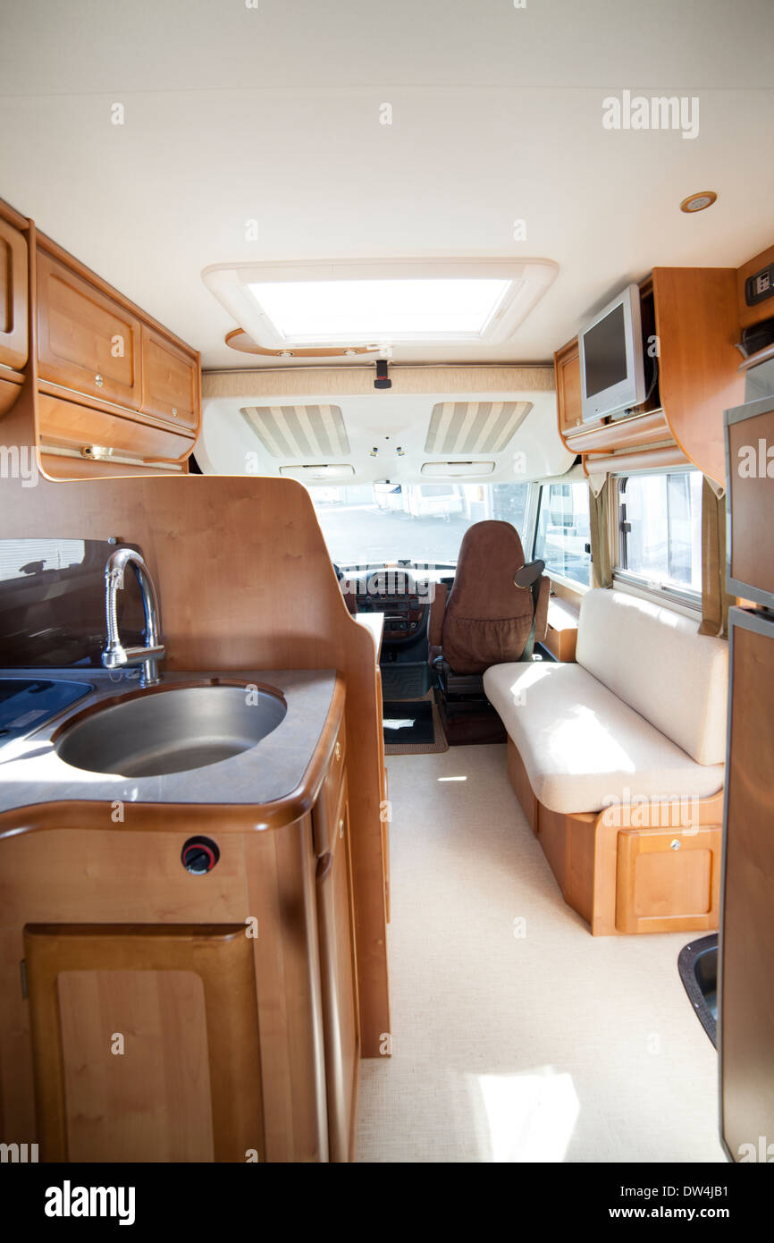 L'intérieur de camping-car mobile home Banque D'Images