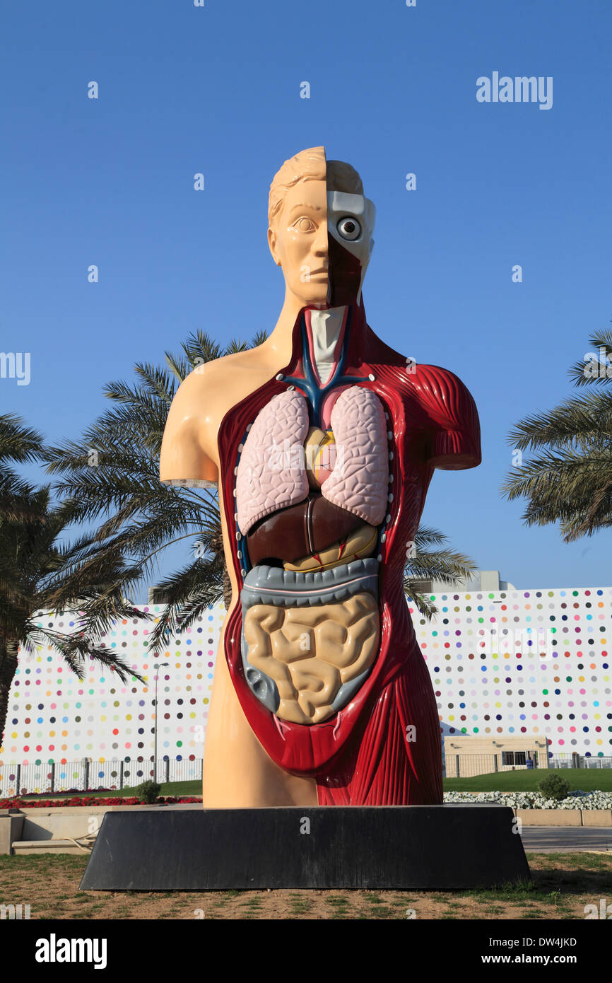 Qatar, Doha, hymne, statue par Damien Hirst, Banque D'Images