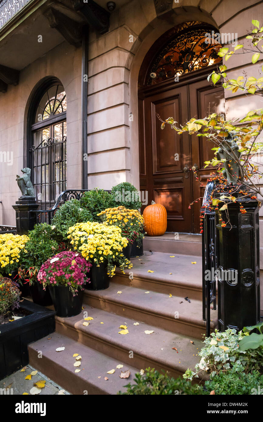 Grès pittoresque dans un quartier ouest de Greenwich Village, NEW YORK Banque D'Images