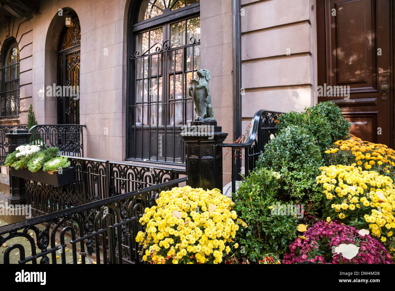 Grès pittoresque dans un quartier ouest de Greenwich Village, NEW YORK Banque D'Images