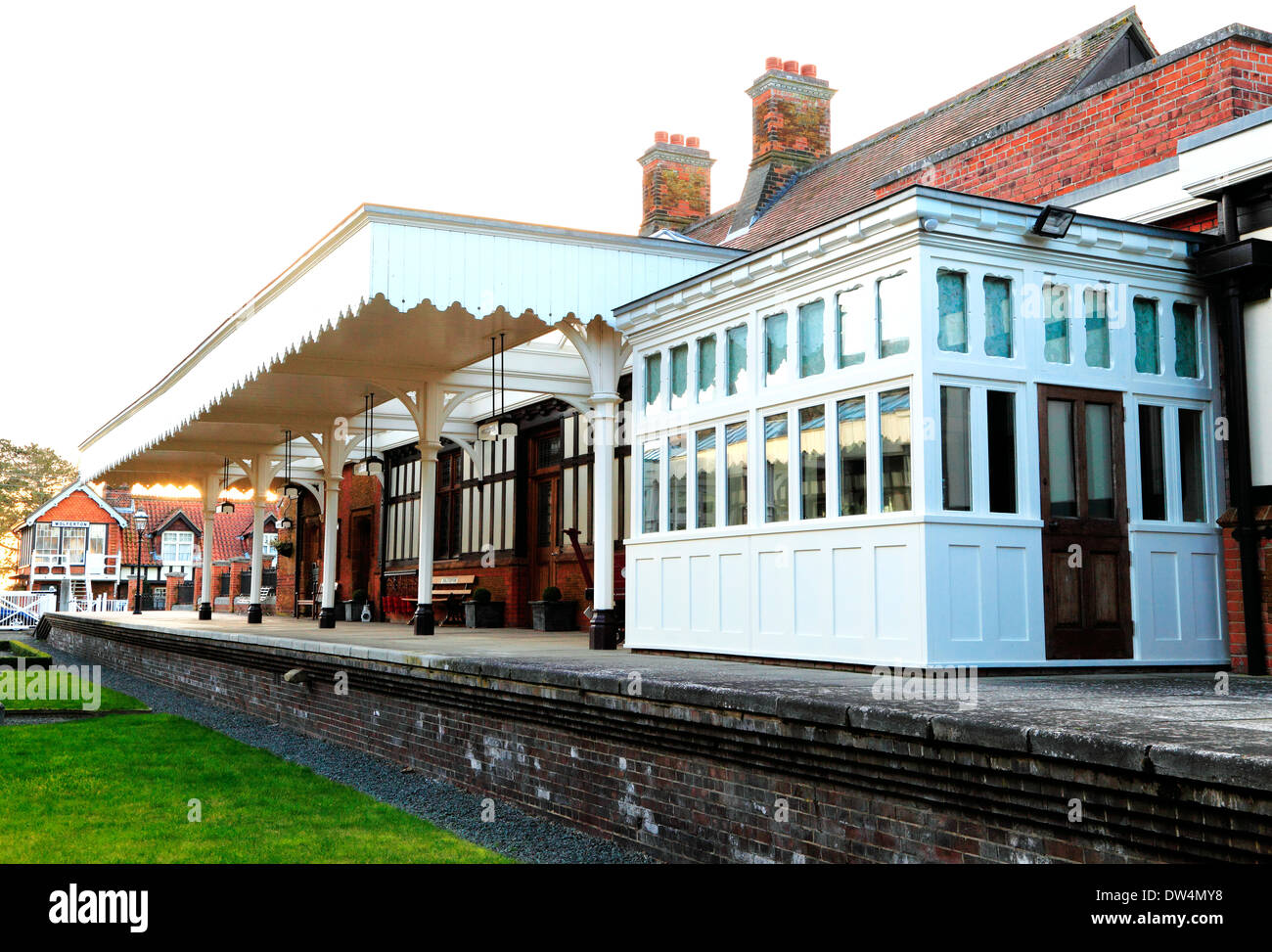 La gare la plus Wolferton plate-forme, Norfolk, Angleterre 19e siècle conservés d'affectation UK English Banque D'Images