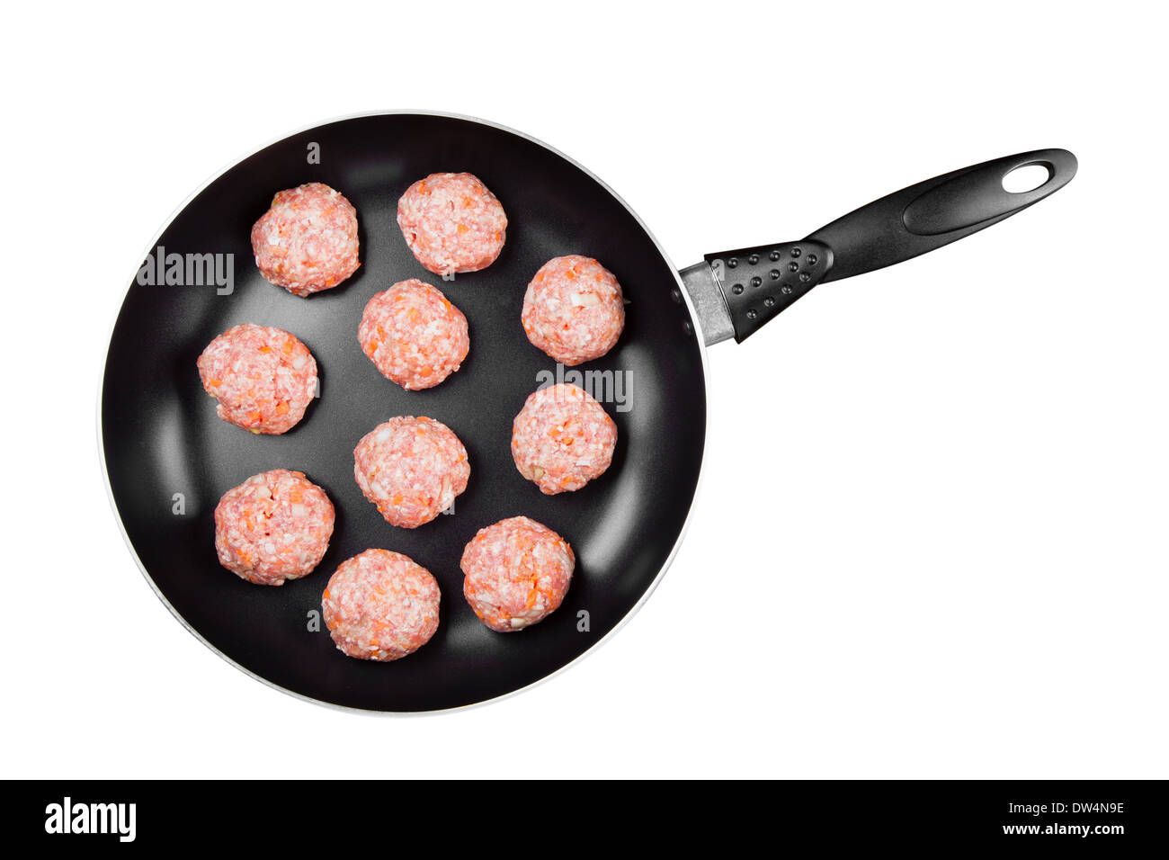 Meatball à partir de viandes hachées dans une poêle Banque D'Images