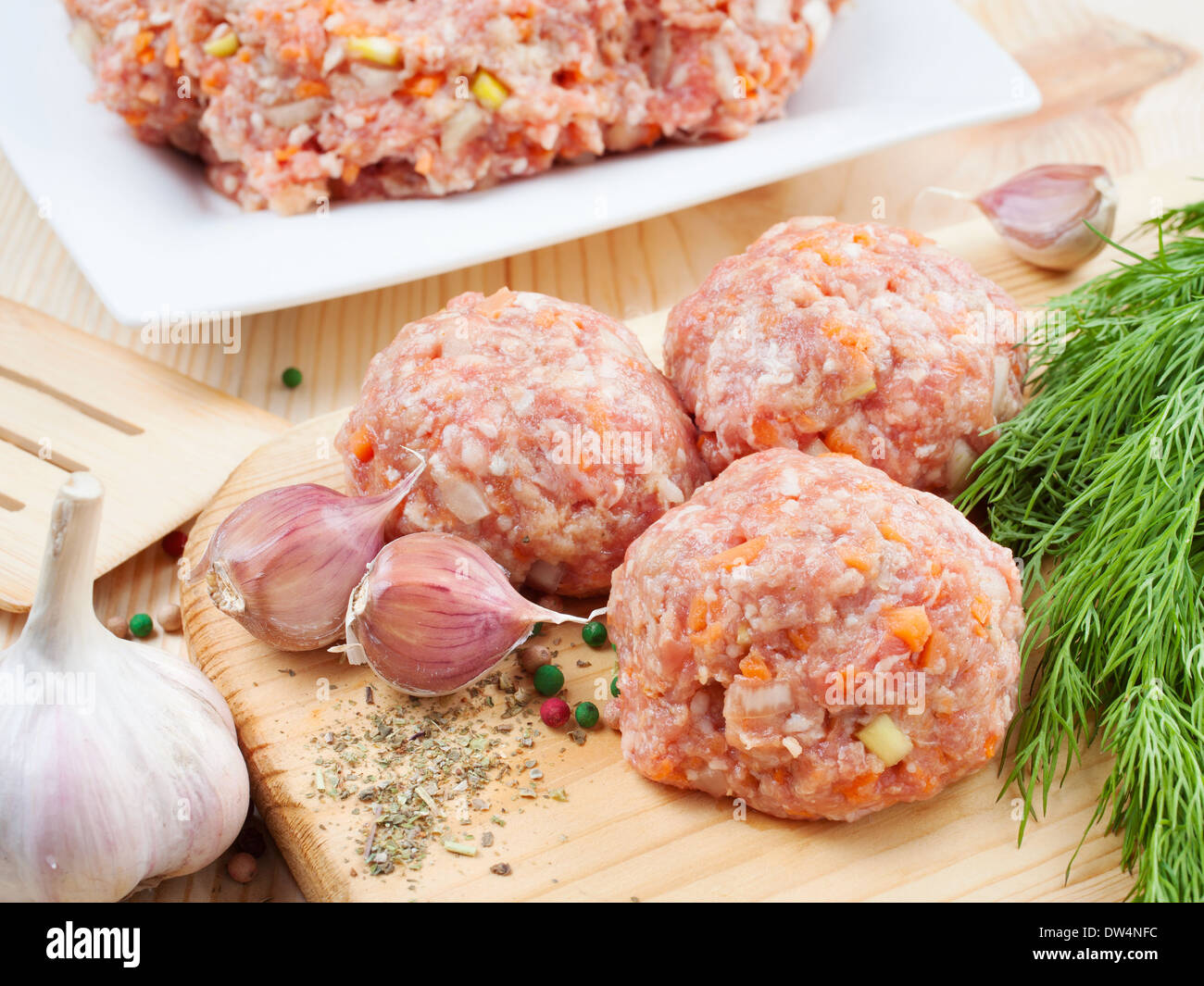 Meatball à partir de viandes hachées Banque D'Images