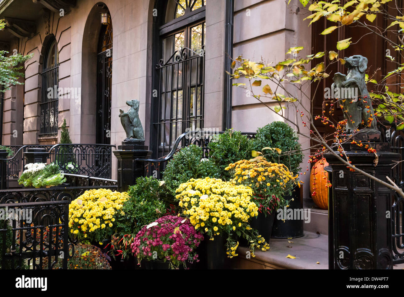 Grès pittoresque dans un quartier ouest de Greenwich Village, NEW YORK Banque D'Images