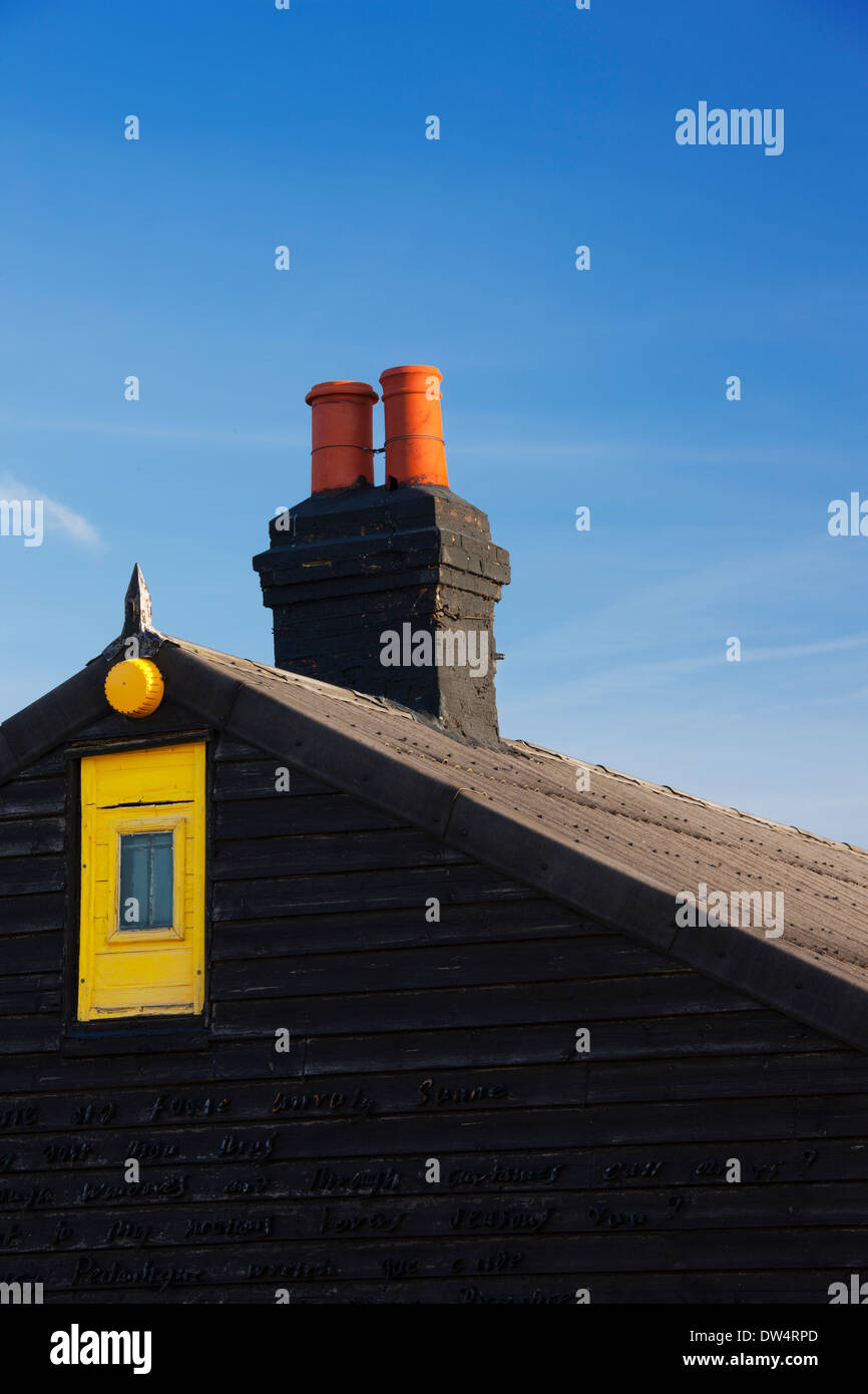 Perspective Cottage, Dungeness, Kent, Angleterre Banque D'Images