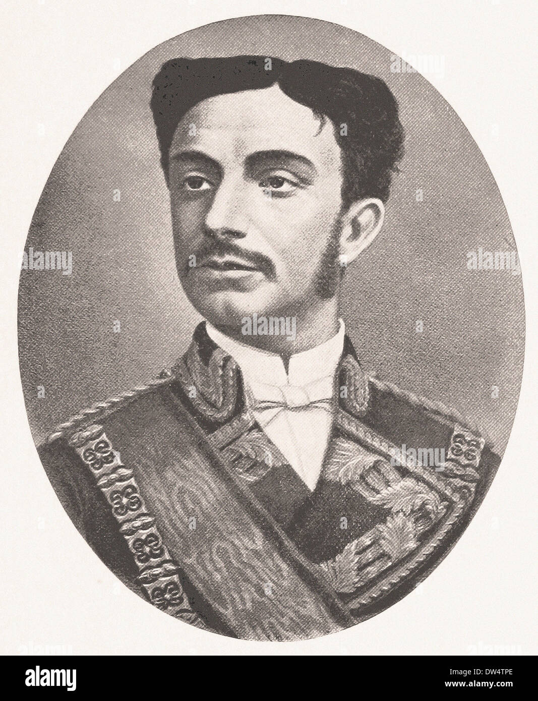 Portrait du Roi Alfonso XII - American gravure XIX ème siècle Banque D'Images