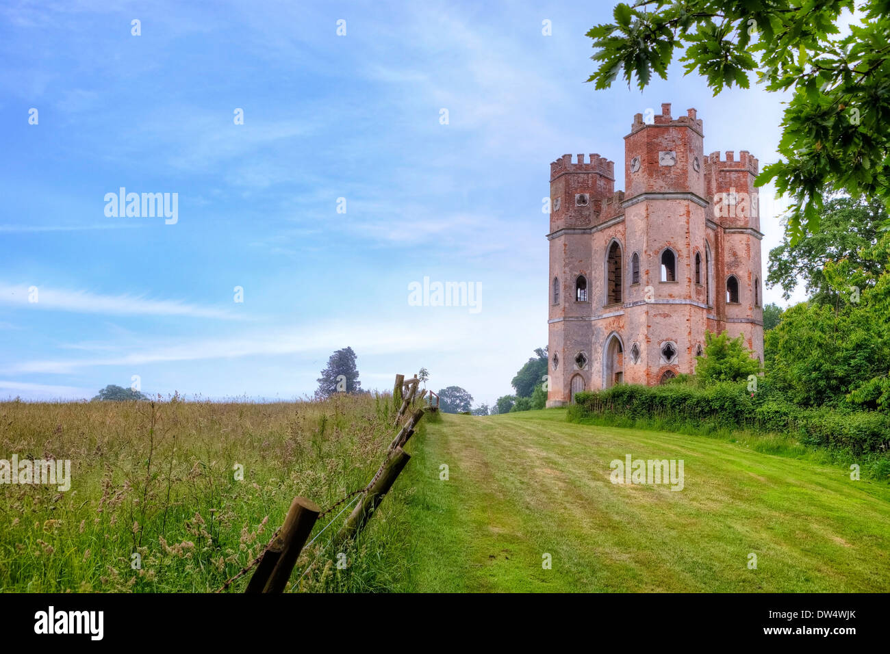 Powderham Castle Belvedere Tower Banque D'Images