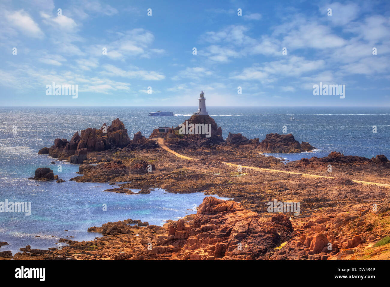 La Corbiere lighthouse St Banque D'Images