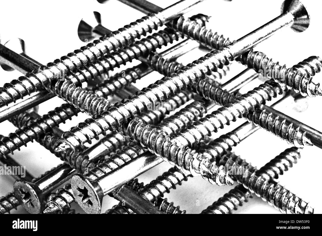 Résumé de l'image vis bois empilé en tas Banque D'Images