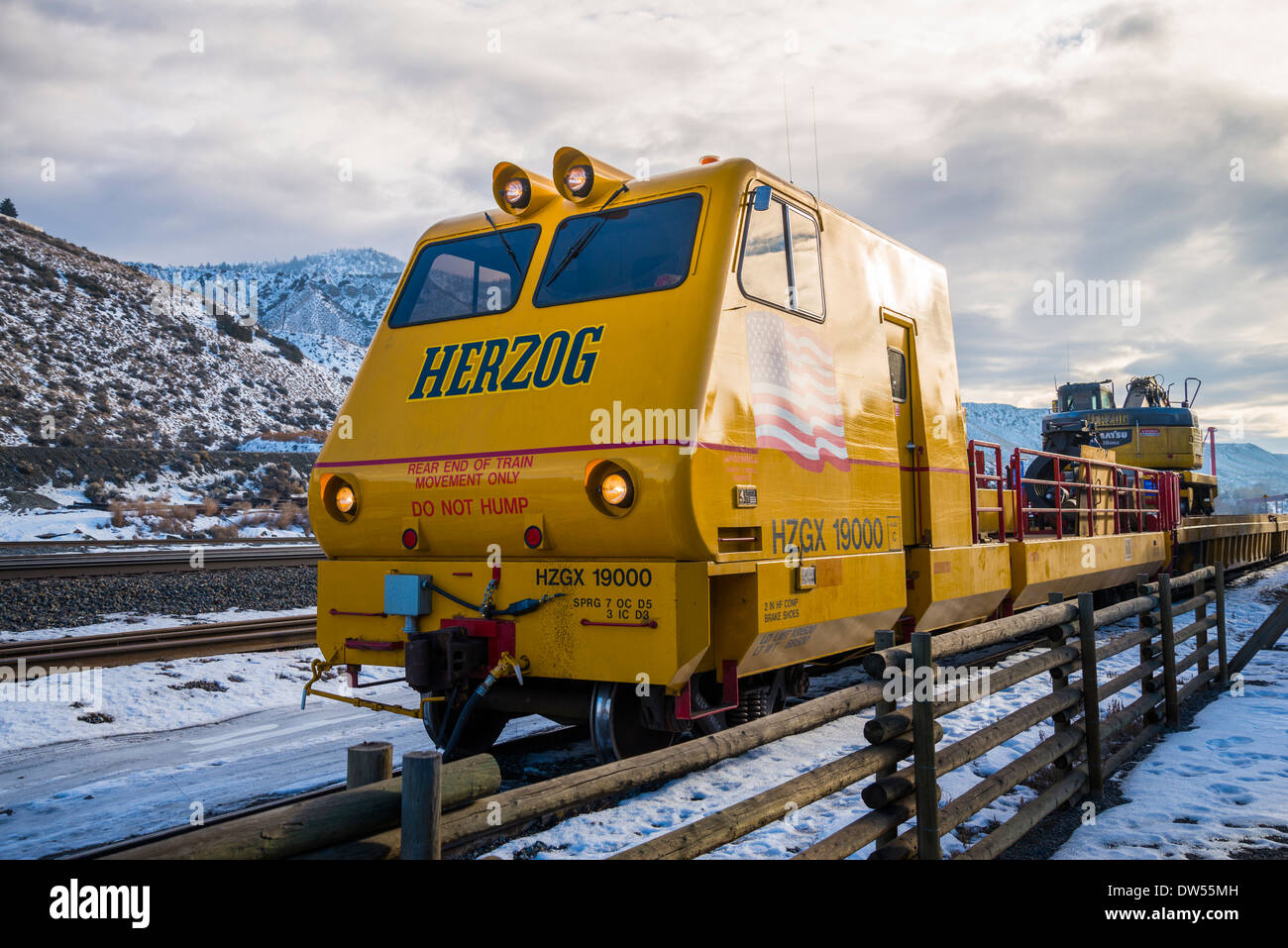 Locomotive Herzog à Ashcroft, Colombie-Britannique, Canada Banque D'Images