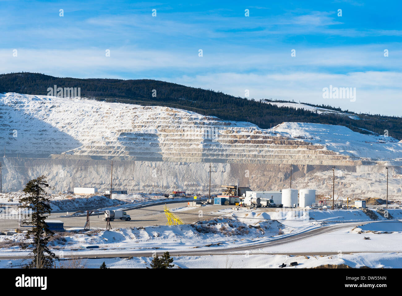 La Highland Valley Copper Mine est la plus grande mine de cuivre à ciel ouvert au Canada, situé à près de Logan Lake, en Colombie-Britannique. Banque D'Images