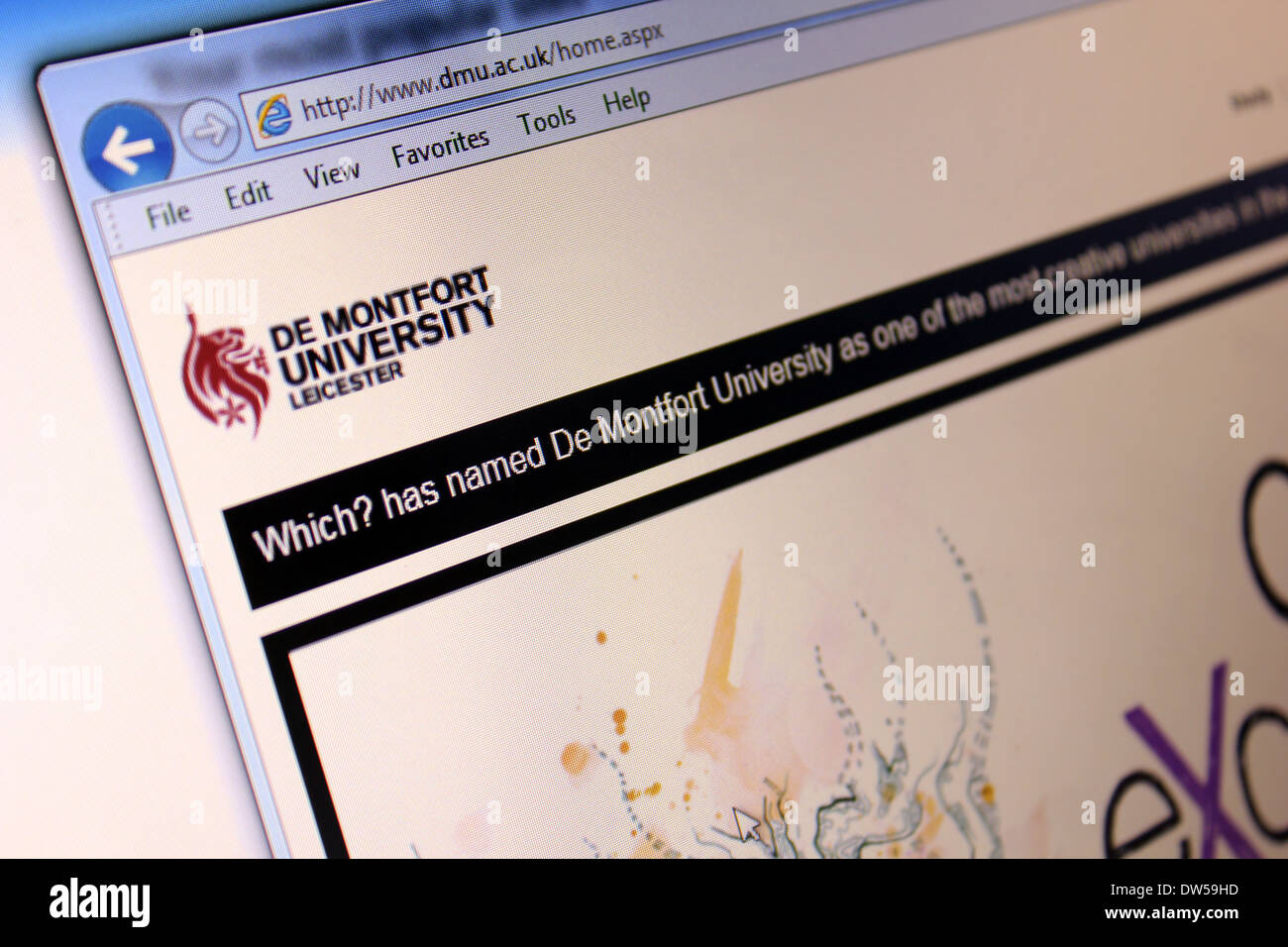 Site web de l'Université De Montfort de Leicester Banque D'Images