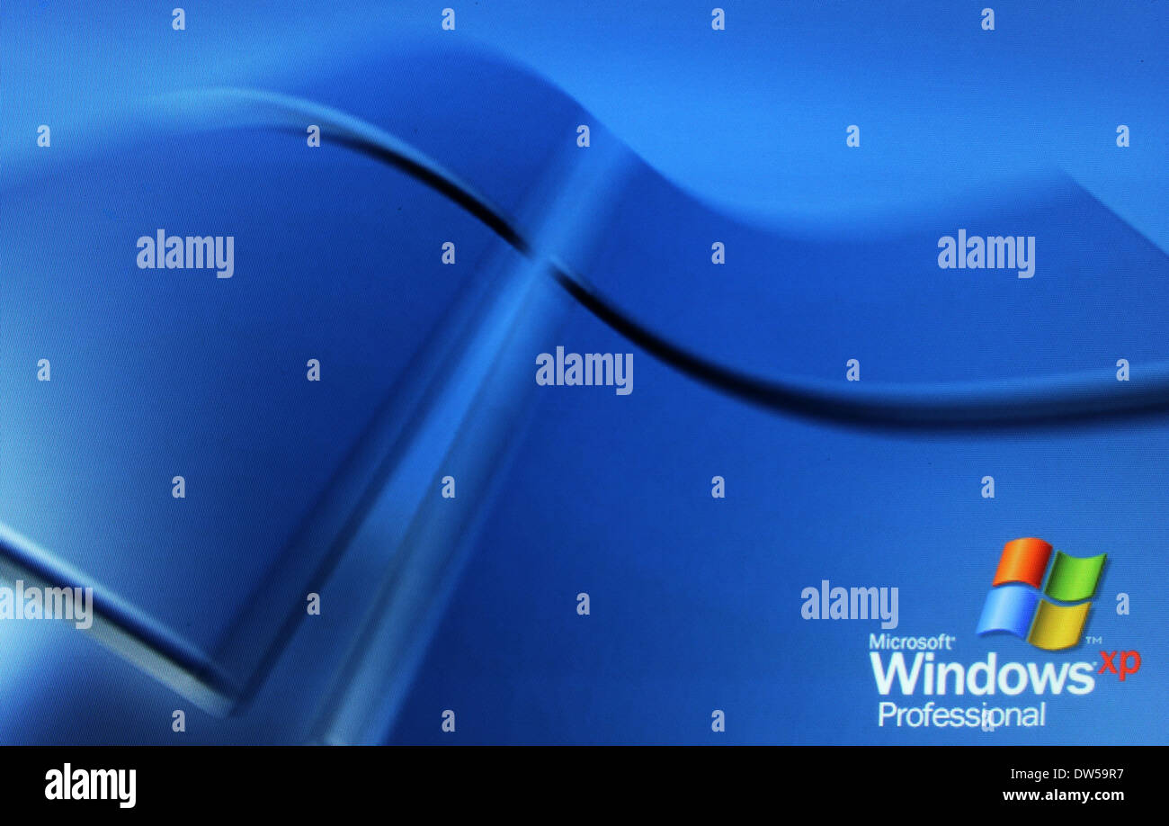 L'écran d'accueil Windows XP traditionnel Banque D'Images