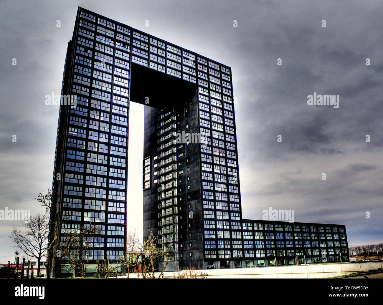 L'architecture moderne : Tasmantoren, Groningen, Pays-Bas Banque D'Images