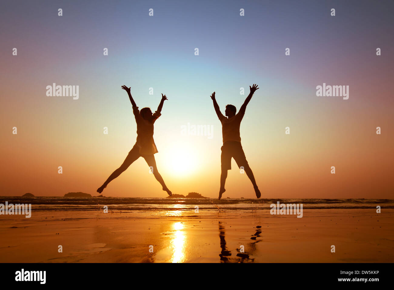 Vacances en famille sur la plage Banque D'Images