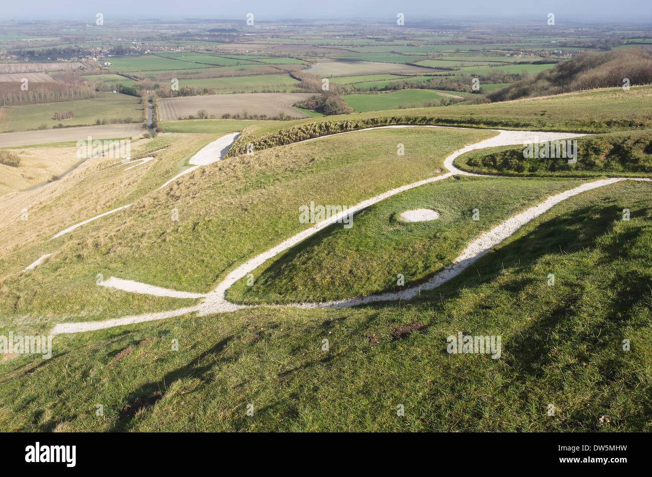Uffington White Horse, Oxfordshire, England, UK Banque D'Images