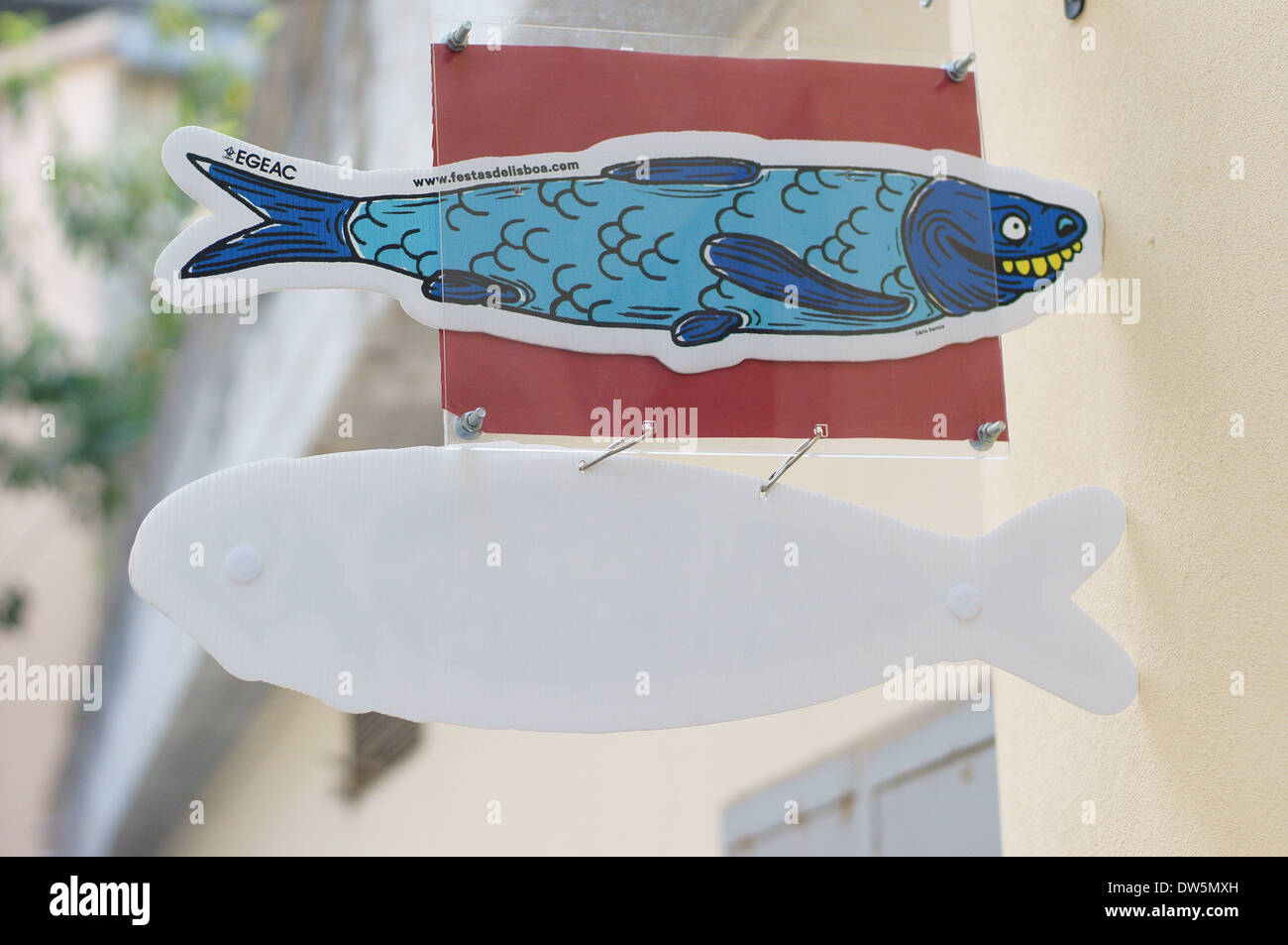 Pancarte Alfama Lisbon Banque D'Images