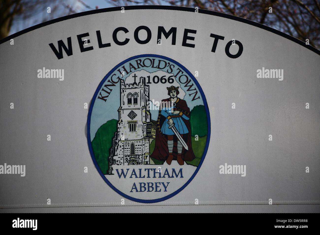 Bienvenue Sign in Waltham Abbey Banque D'Images