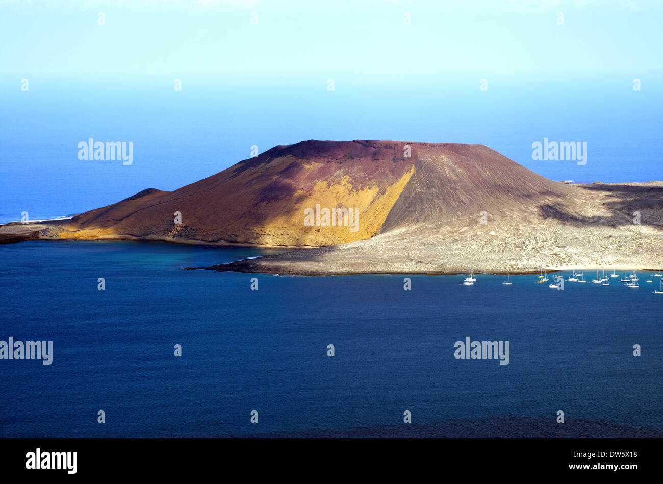 Voir l'île de Lanzarote à la Graciosa island shot de Mirador del Rio Banque D'Images