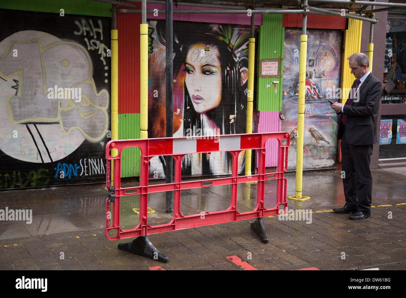 L'art de rue près de Brick Lane, dans l'East End de Londres, au Royaume-Uni. Banque D'Images