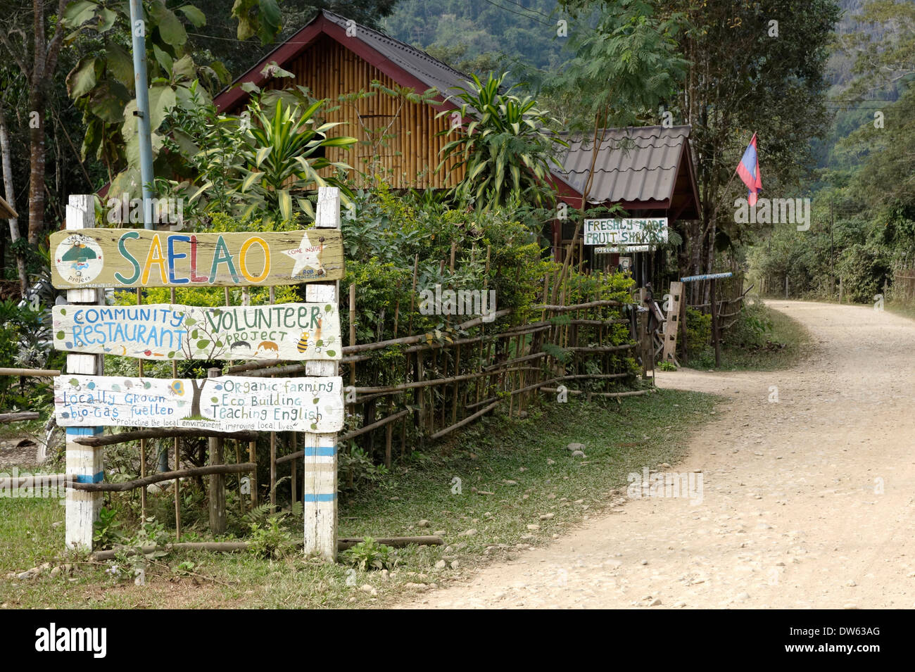 Saelao Project, un programme de développement durable et d'éducation près de Vang Vieng, Laos. Banque D'Images