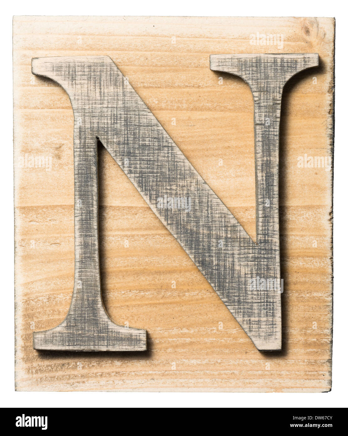 L'alphabet en bois lettre bloquer isolated on white Banque D'Images
