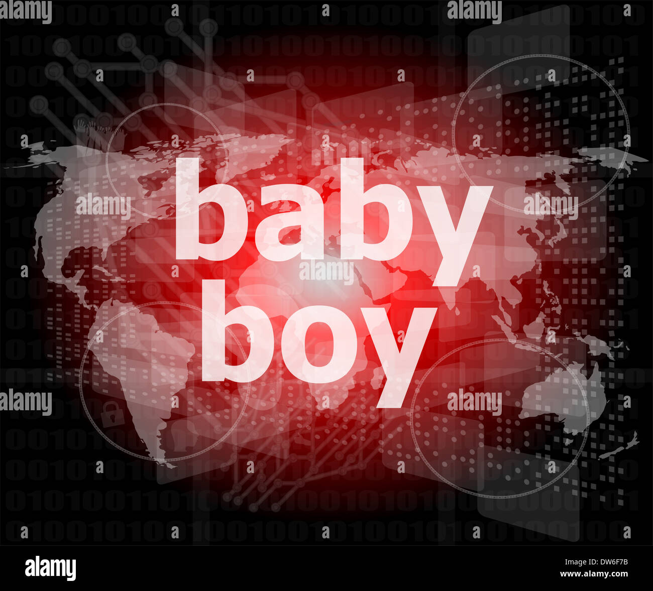 Baby Boy word sur un fond numérique virtuel Banque D'Images