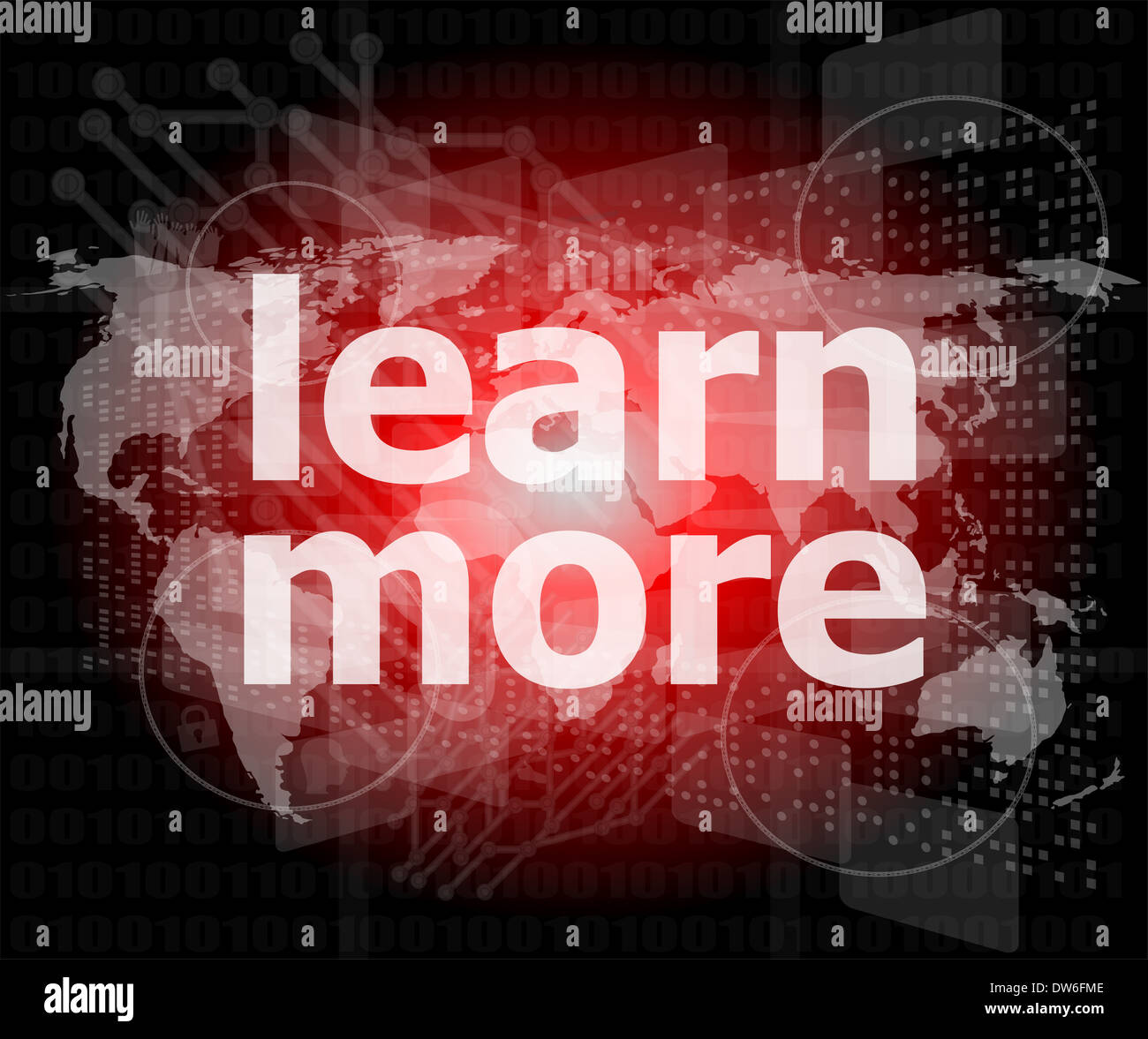 L'éducation et apprendre concept : des mots En savoir plus sur écran numérique Banque D'Images