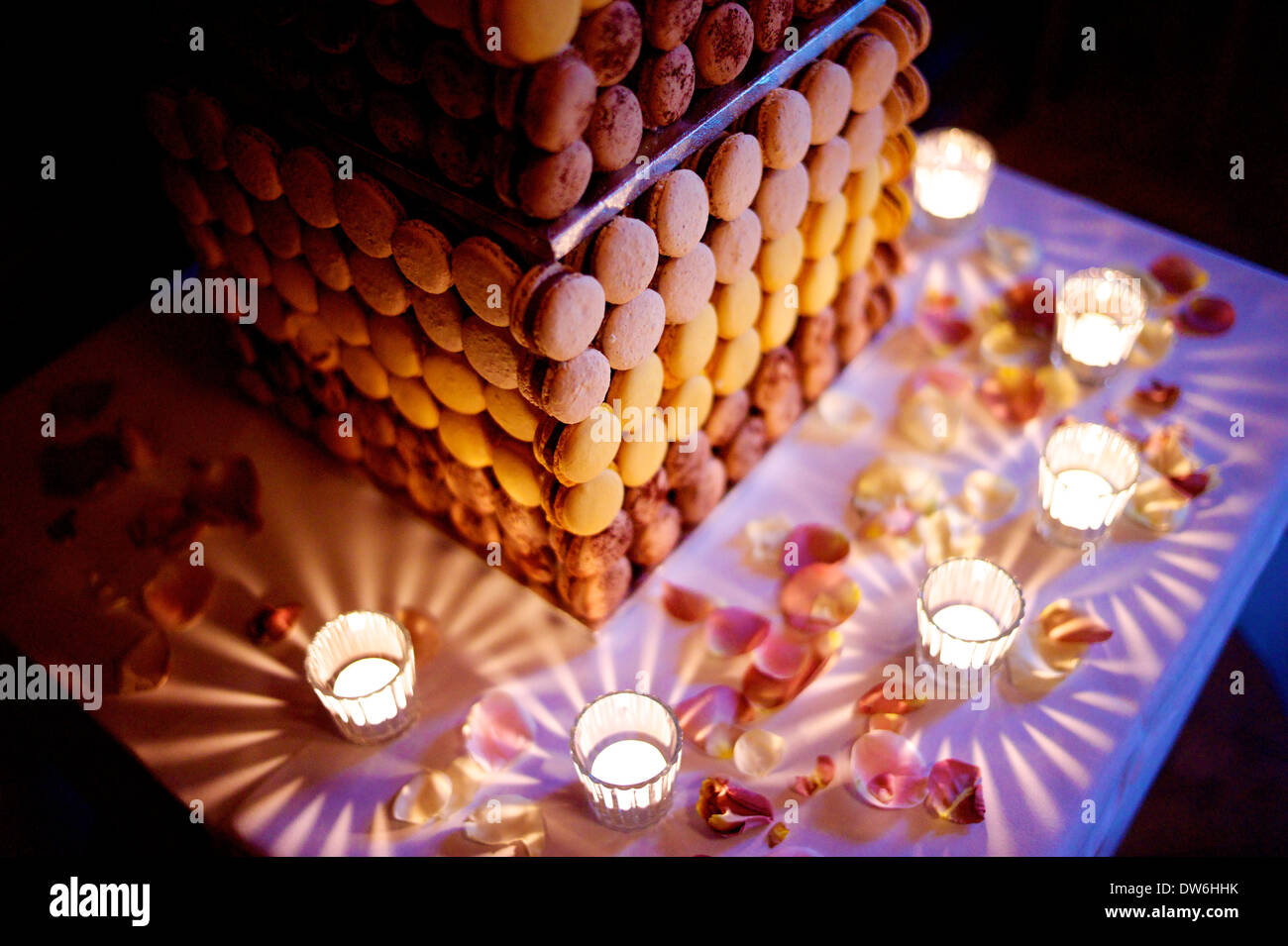 Macaron gâteau de mariage Banque D'Images