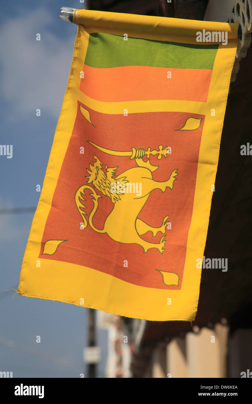 Sri Lanka, Galle, drapeau national, Banque D'Images