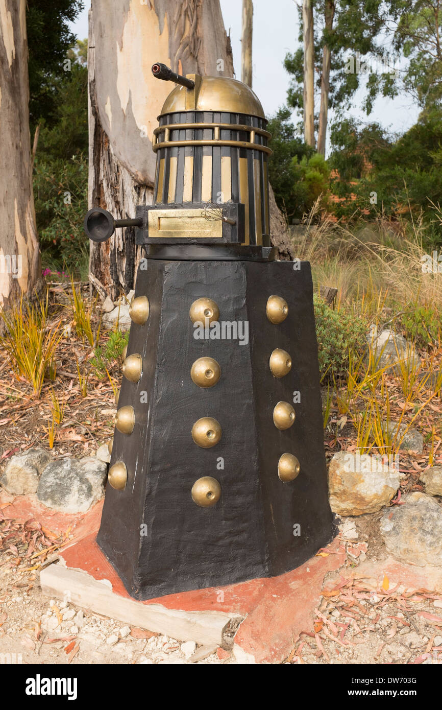 Boîte aux lettres dans la forme d'un Dr qui Dalek en Tasmanie Banque D'Images