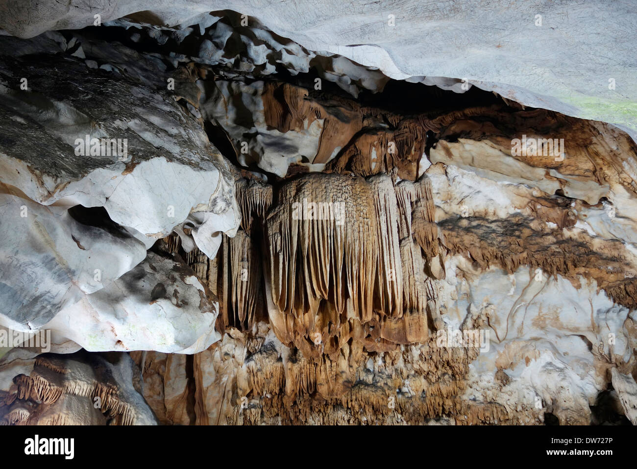 Formations de stalactites dans la grotte de Dao Chang dans le Nord de la Thaïlande. Banque D'Images