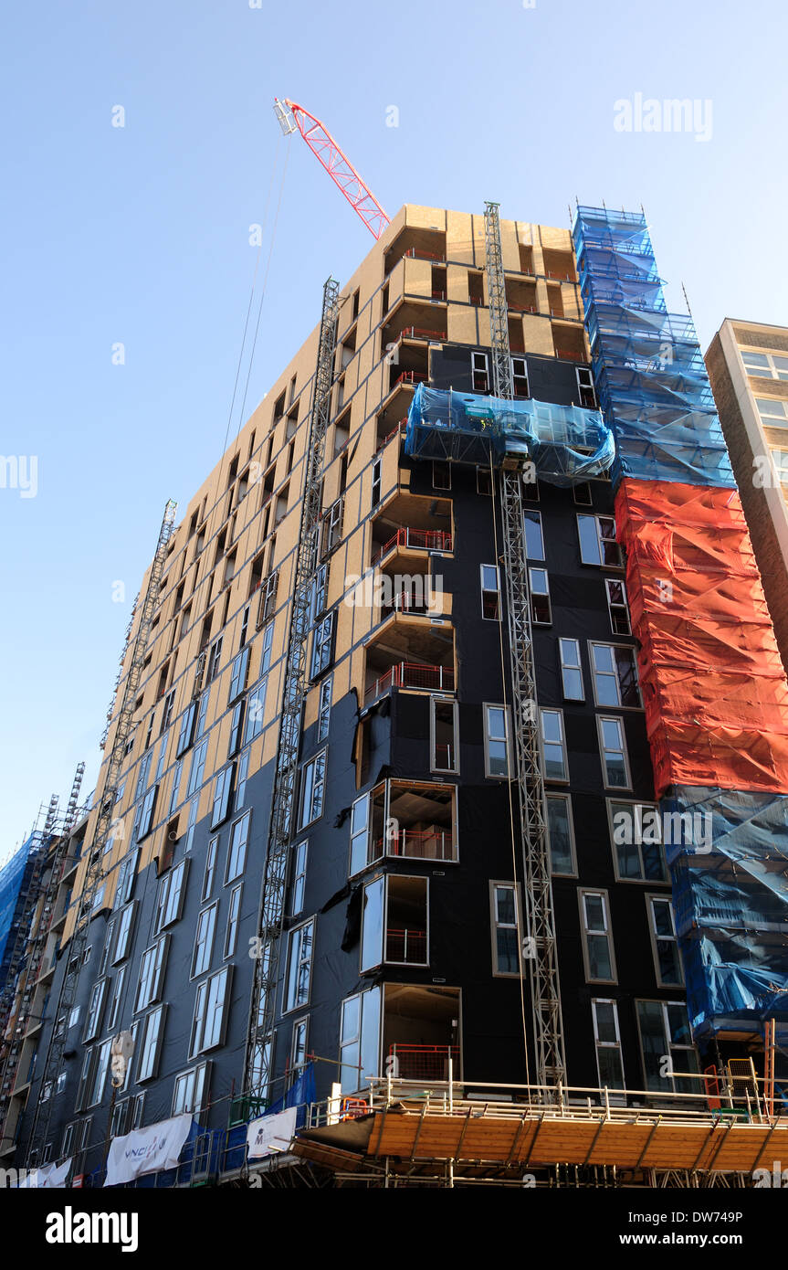 De nouveaux logements étudiants Maid Marion Way , Nottingham, Royaume-Uni. Banque D'Images