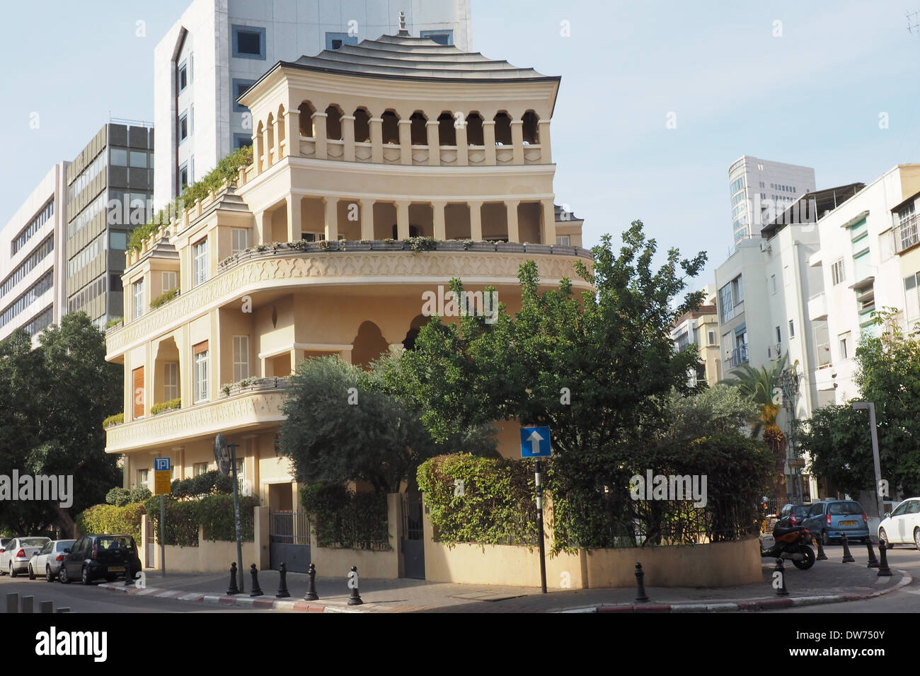 Restauré bâtiment du Bauhaus à Tel Aviv ISRAËL Banque D'Images