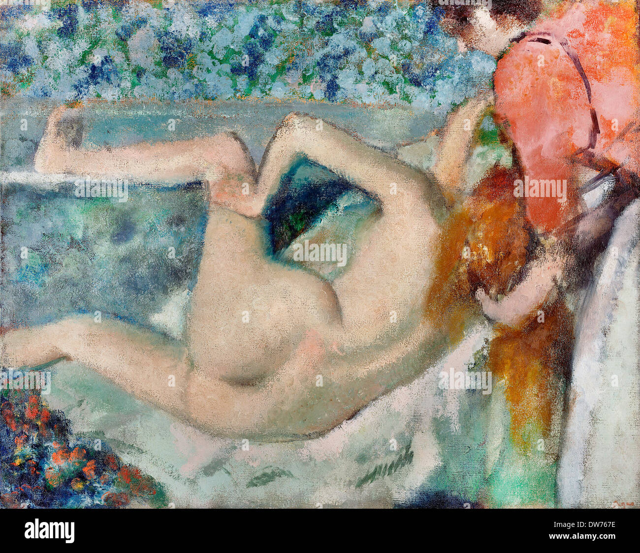 Edgar Degas, après le bain. Circa 1895. Huile sur toile. Le J. Paul Getty Museum. Banque D'Images