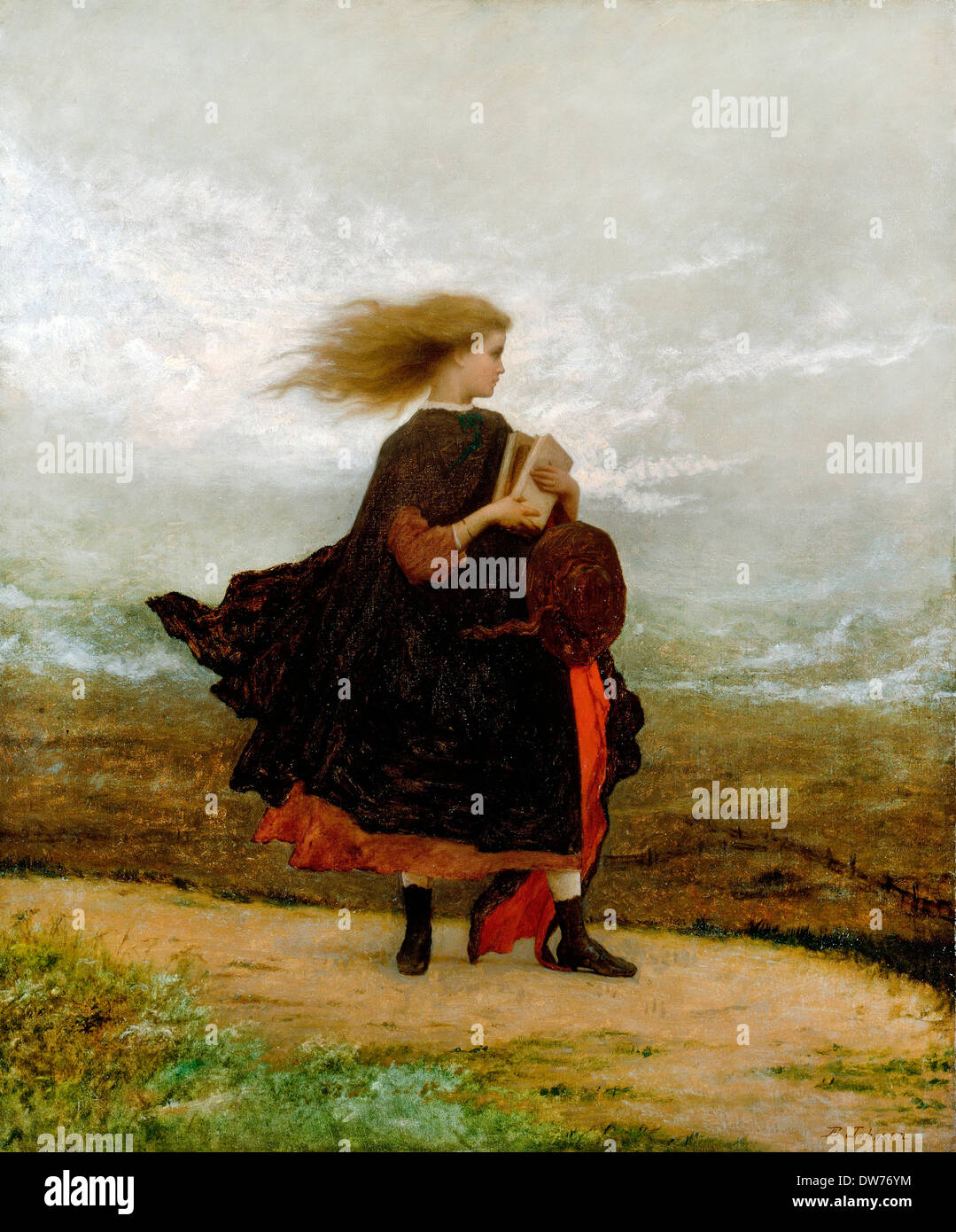 Eastman Johnson, la fille que j'ai laissé derrière moi 1870-1875 Huile sur toile. Smithsonian American Art Museum, Washington, D.C., USA. Banque D'Images