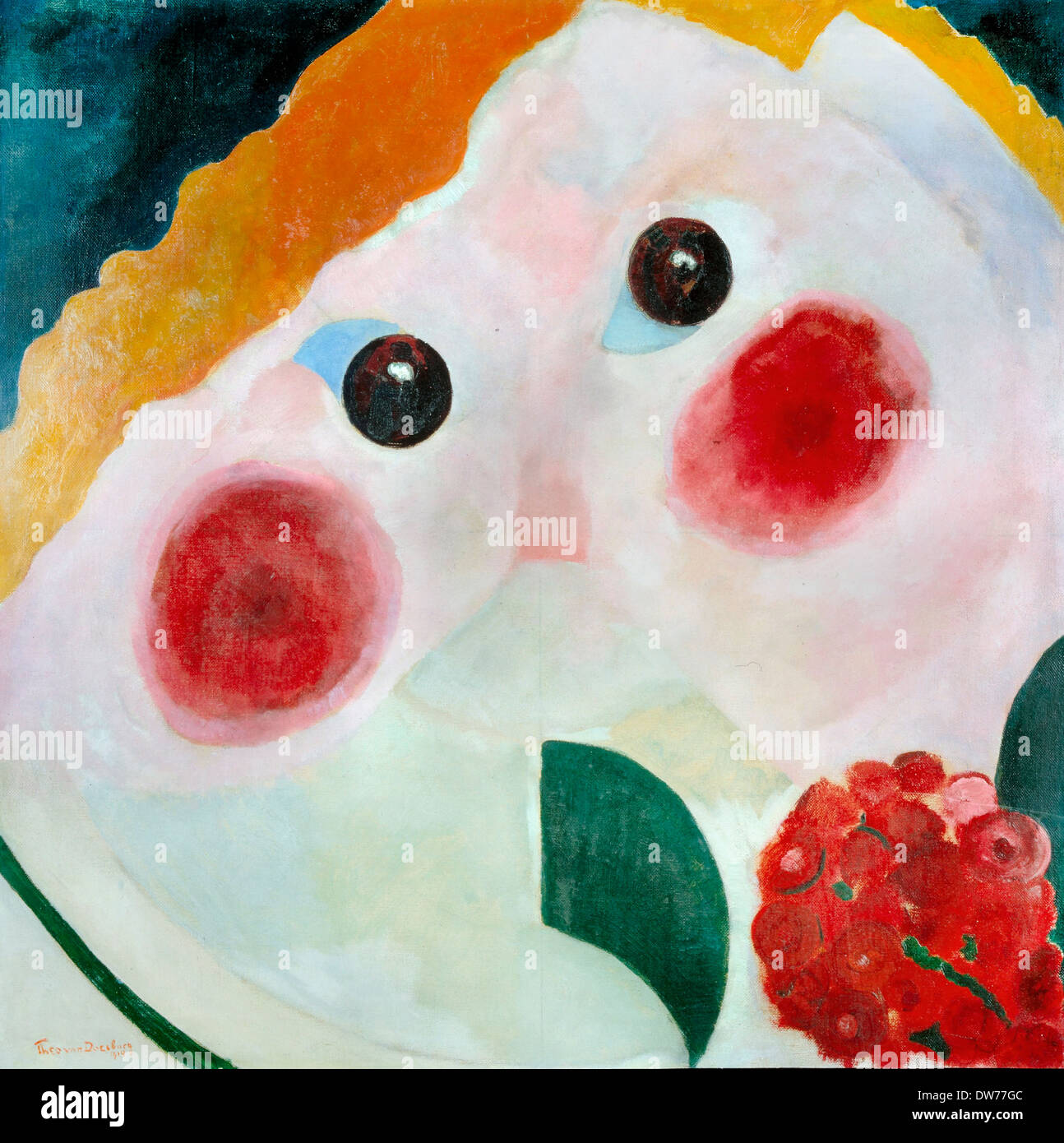 Theo van Doesburg, Girl with renoncules 1914 Huile sur toile. Centraal Museum, Utrecht, Pays-Bas. Banque D'Images