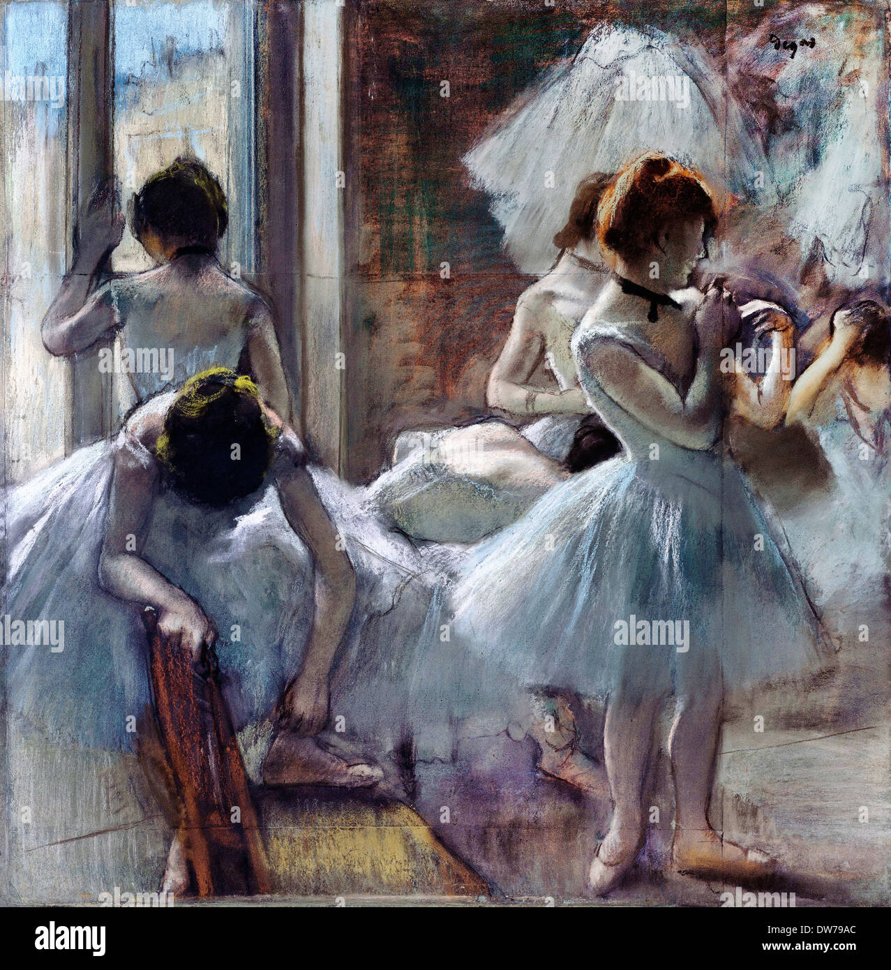 Edgar Degas, danseurs 1884-1885 Pastel. Musée d'Orsay, Paris, France. Banque D'Images