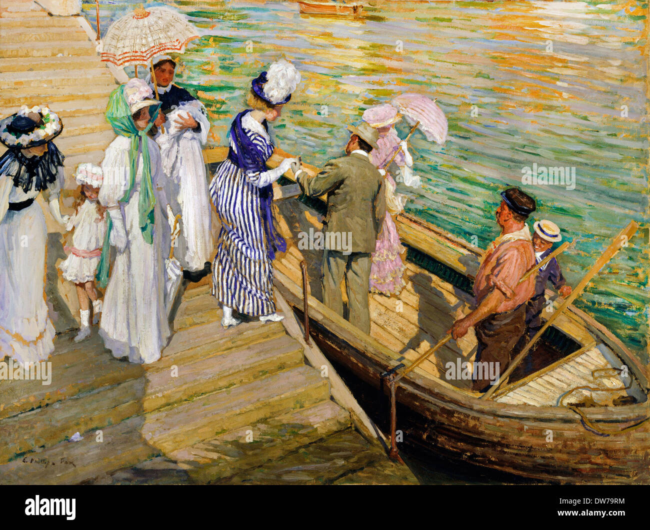 E Phillips Fox, le Ferry. Circa 1910-1911. Huile sur toile. Art Gallery of New South Wales, Australie. Banque D'Images