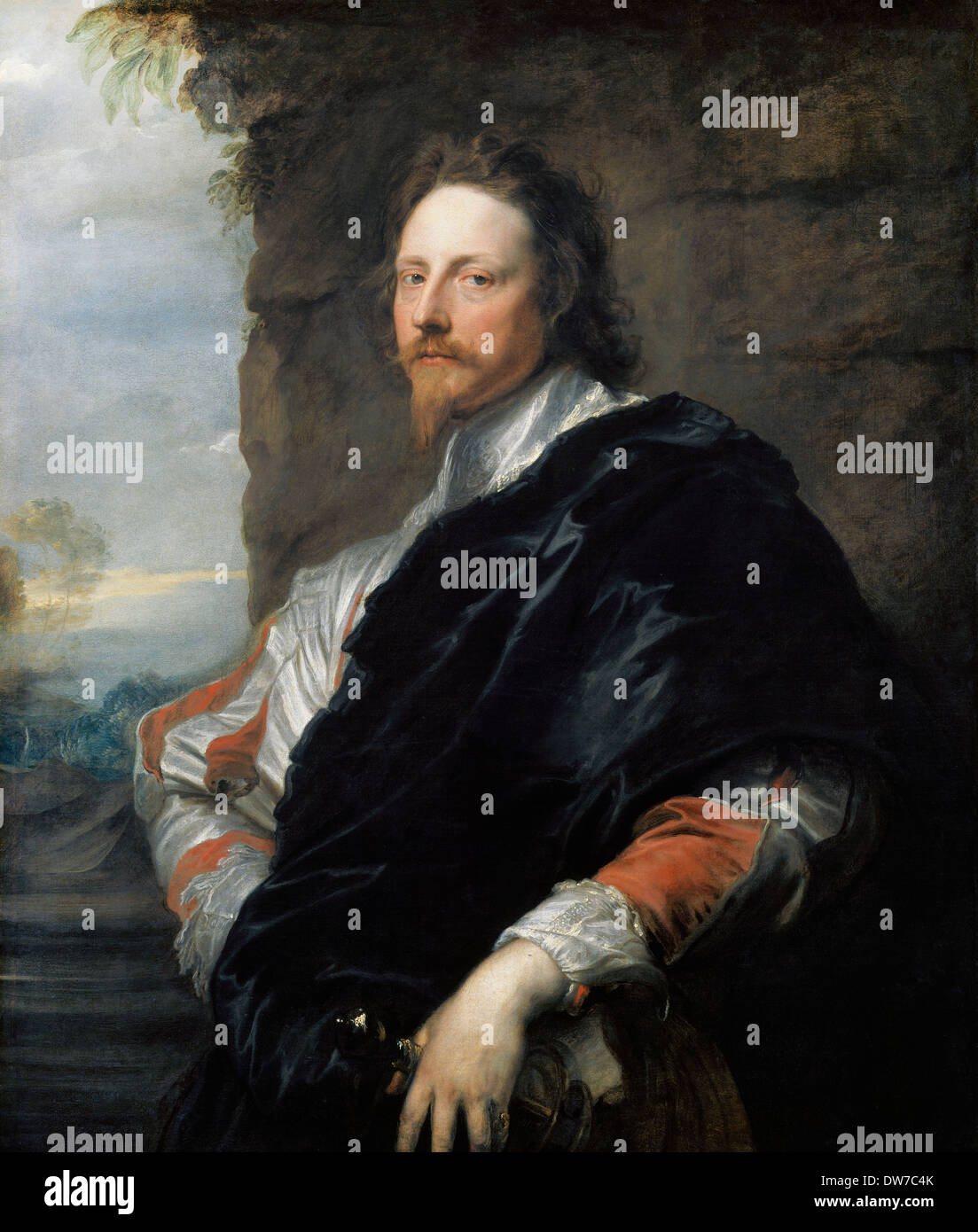 Anthony Van Dyck, Nicolas Lanier 1628 Huile sur toile. Le Kunsthistorisches Museum, Vienne, Autriche. Banque D'Images
